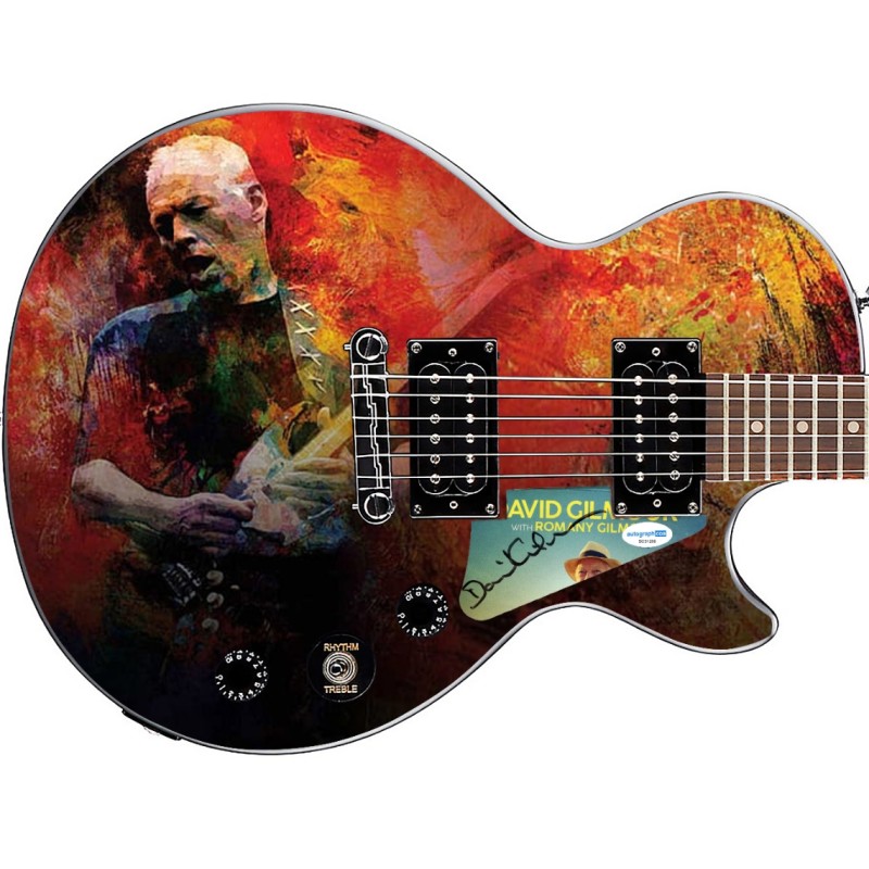 David Gilmour of Pink Floyd Signed Custom Artistic Epiphone Graphics Guitar