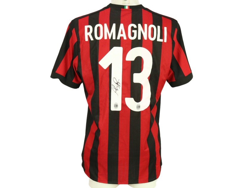 Romagnoli Official AC Milan Signed Shirt, 2017/18