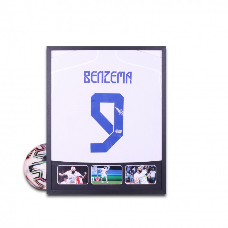 Benzema's Real Madrid Signed and Framed Shirt 