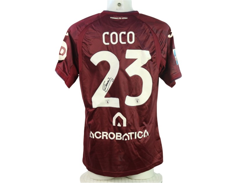 Coco's Signed Unwashed Shirt, Torino vs Lazio 2024