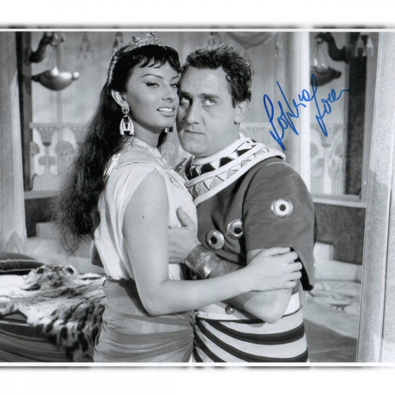 Alberto Sordi and Sophia Loren - Photograph Signed by Actress