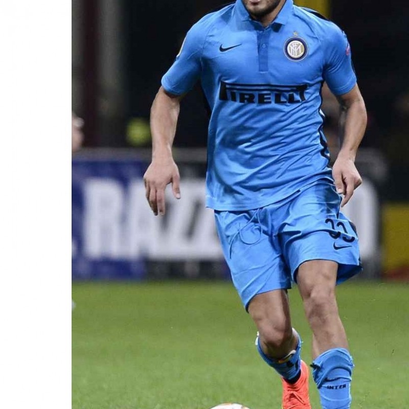 D'Ambrosio Inter match worn boots, Serie A 2014/2015 - signed