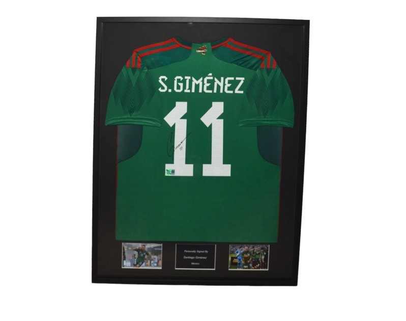 Santiago Gimenez's Mexico 2023/24 Signed and Framed Shirt