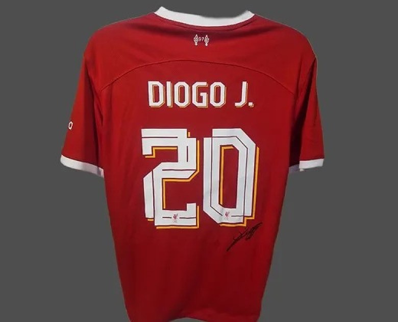 Diogo Jota's Liverpool 2023/24 Signed and Framed Shirt