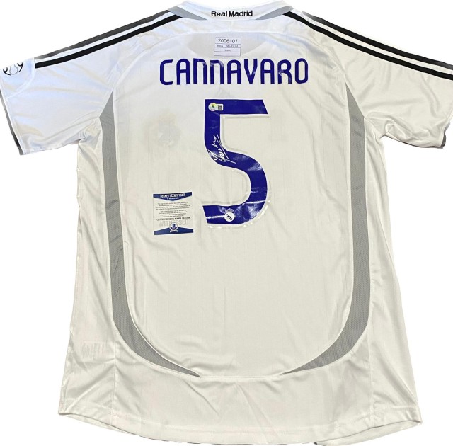 Replica della maglia del Real Madrid 2006/07 firmata da Fabio Cannavaro