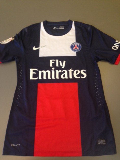 Paris Saint-Germain fanshop shirt, Digne, Ligue 1 2013/2014 - signed