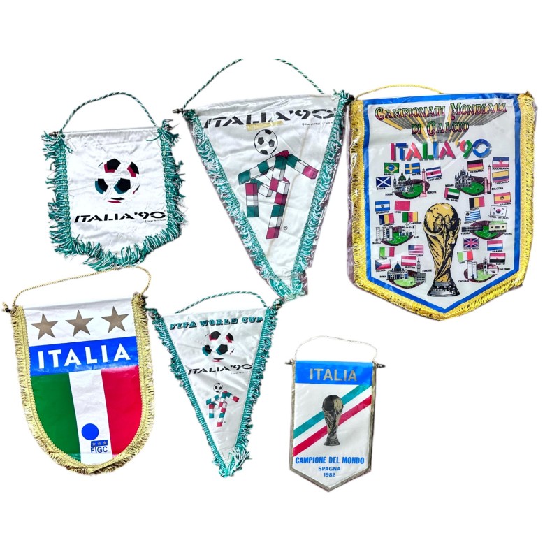 Italy's World Cup Collection of Six Official Pennants