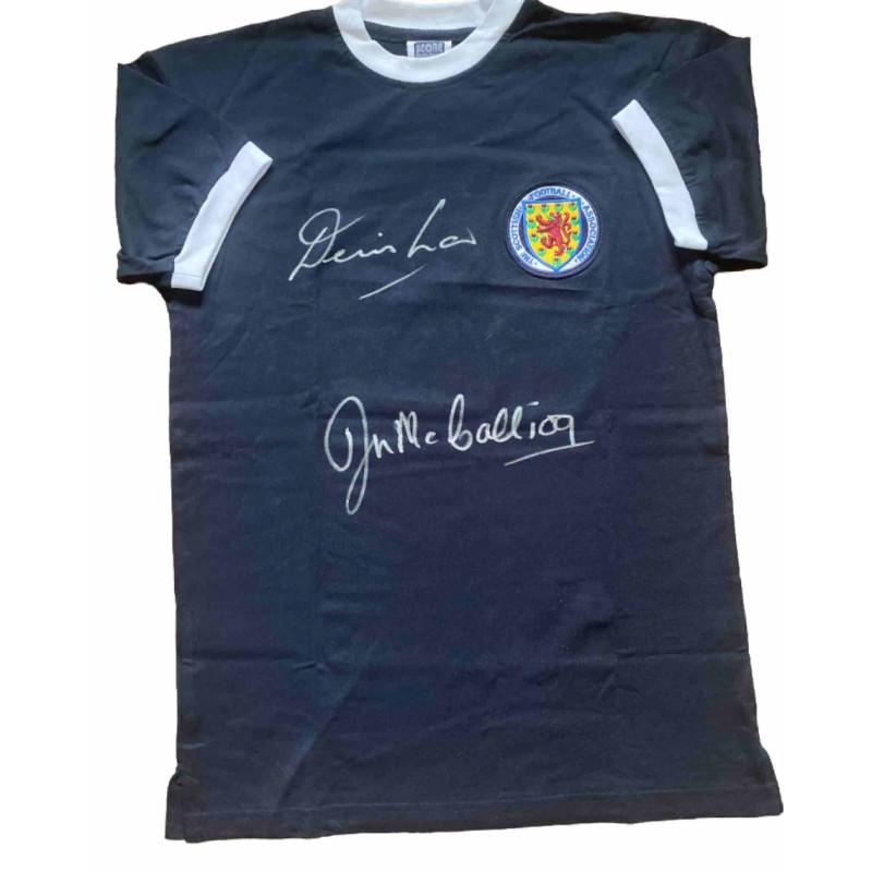Denis Law and Jim McCalliog Scotland 1967 Signed Shirt