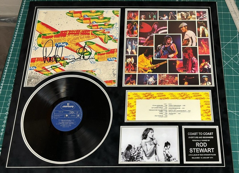 Rod Stewart Signed Record Sleeve Display
