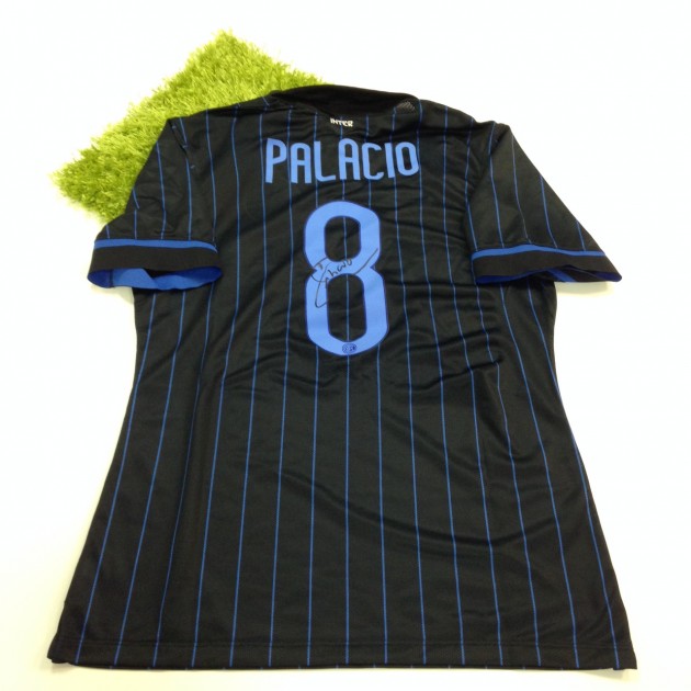 Palacio Inter math worn/issued shirt, friendly 2014/2015 - signed