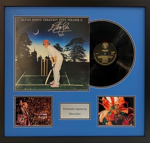 Elton John Signed Vinyl Display