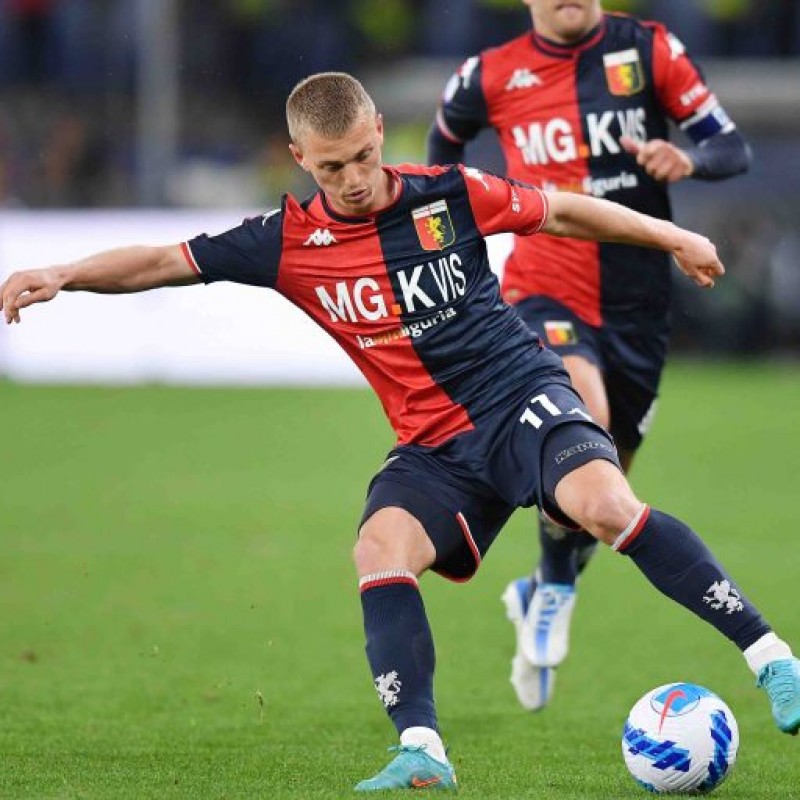 Gudmundsson's Worn and Signed Shirt, Genoa-Juventus 2022 