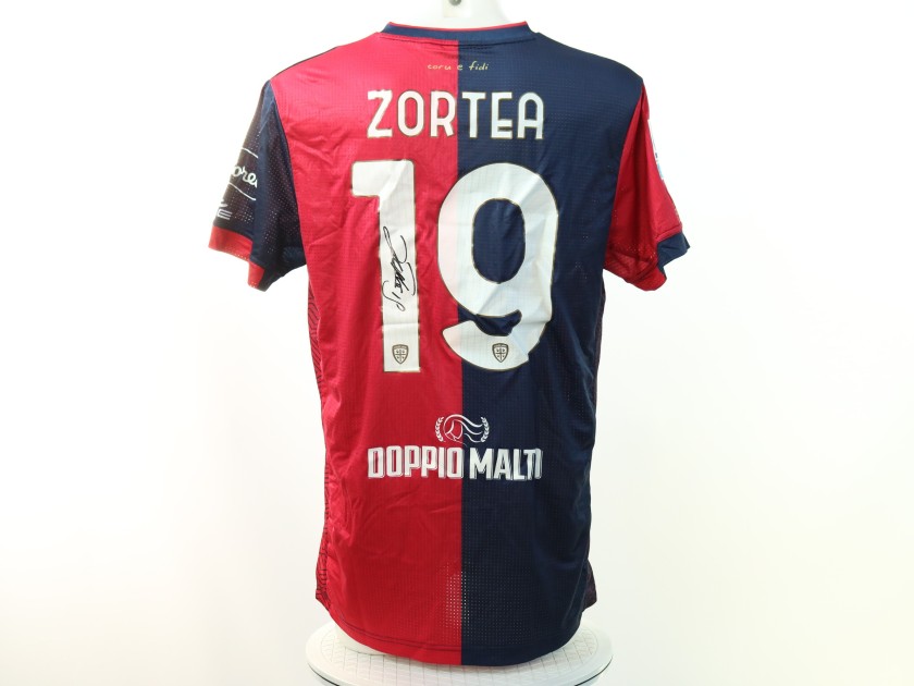 Zortea's Signed Unwashed Shirt, Cagliari vs Atalanta 2024