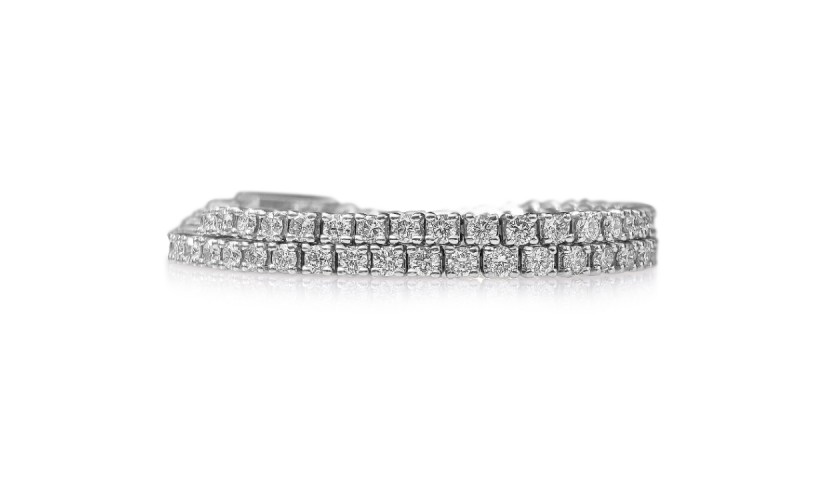 2.86 Carat E-H VVS1-VVS2 Diamond 14K White Gold Bracelet