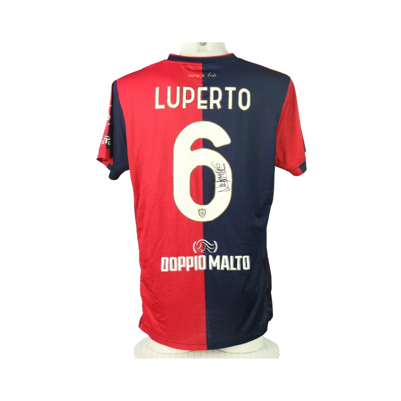 Luperto's Signed Unwashed Shirt, Cagliari vs Como 2024