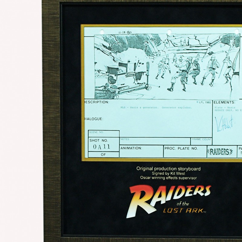 Signed Original Storyboard from Indiana Jones & The Raiders of the Lost Ark - signed by Kit West