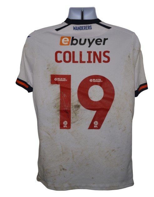 Aaron Collins' Bolton Wanderers Signed Match Worn Shirt, vs Cambridge 