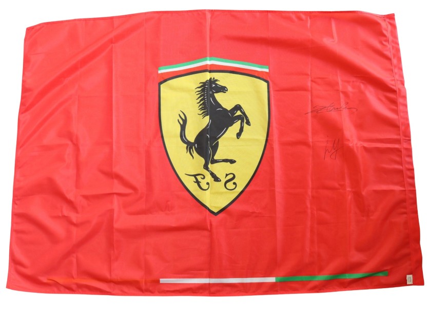 Official Ferrari Flag - Signed by Carlos Sainz Jr and Charles Leclerc