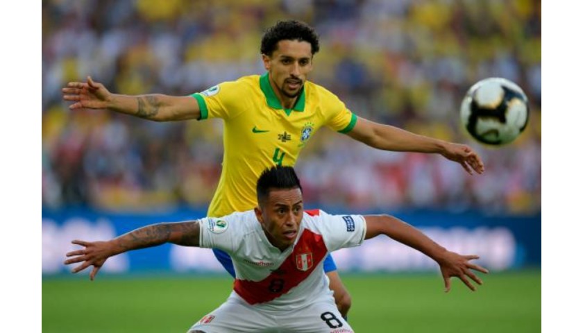 Marquinhos' Brazil Match Shirt, Final Copa America 2019