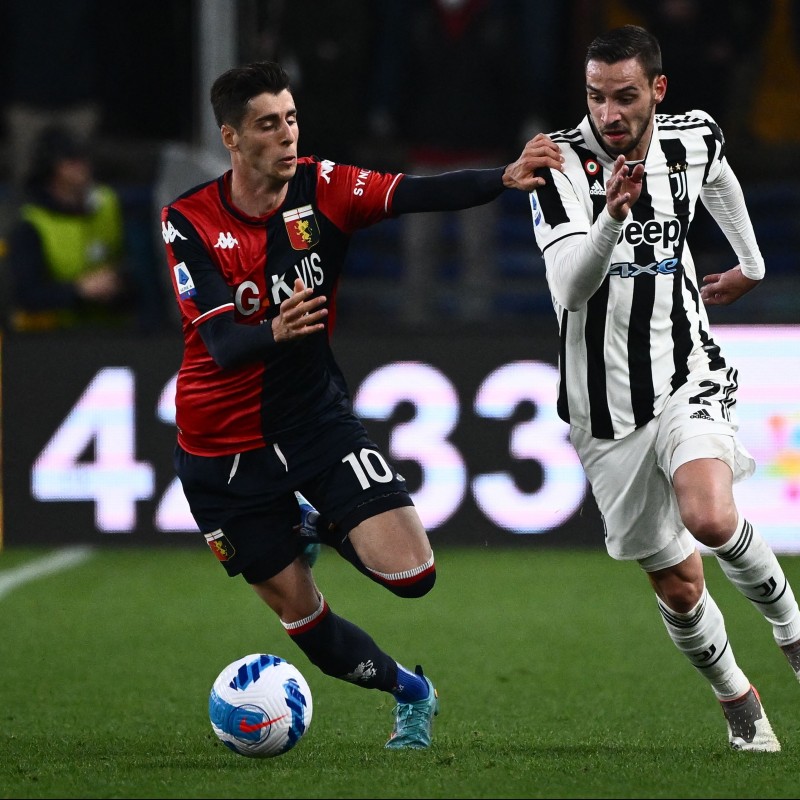 Melegoni's Worn and Signed Shirt, Genoa-Juventus 2022 