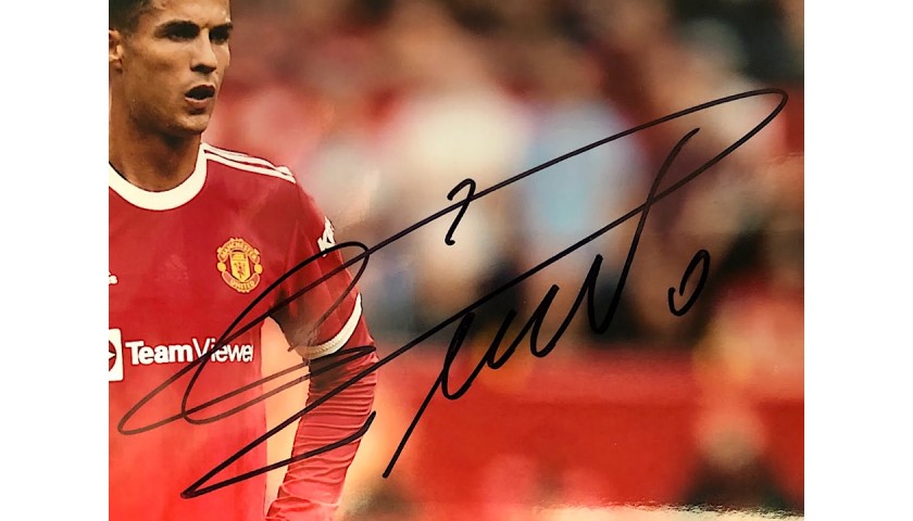 Cristiano Ronaldo Personally Hand Signed Framed Manchester 