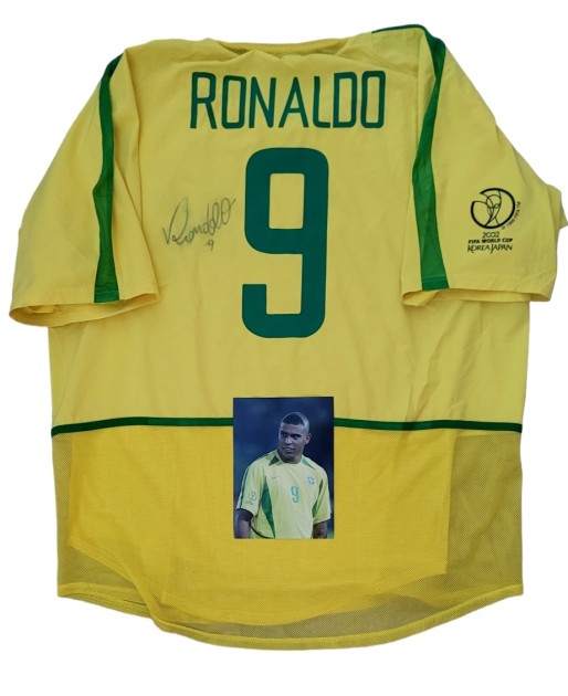 Maglia Ronaldo preparata Brasile vs Belgio WC 2002 - Autografata
