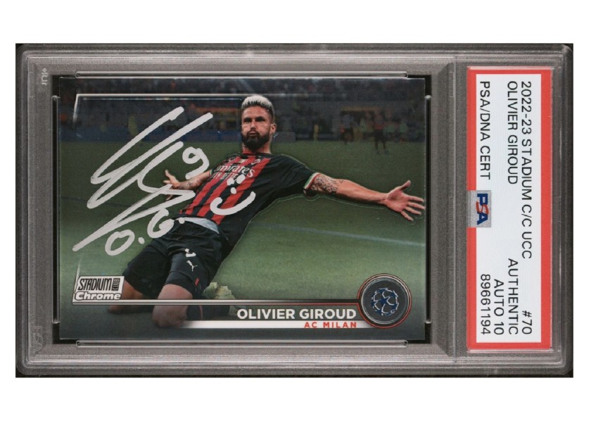 Carta firmata Olivier Giroud Topps Milan