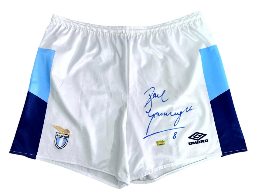 Pantaloncini Ufficiali Gascoigne Lazio, 1992/93 - Autografati