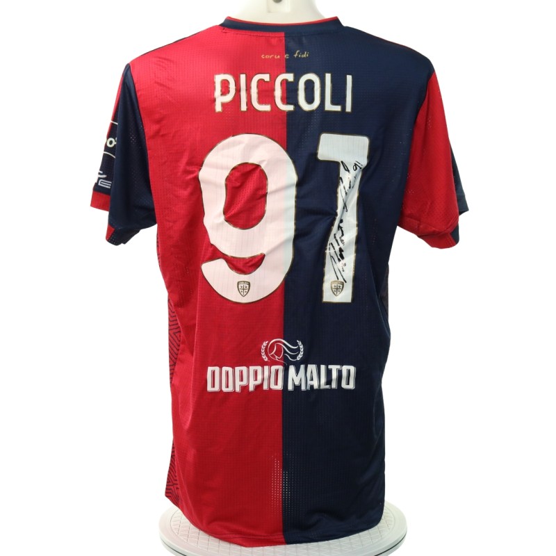 Piccoli's Signed Unwashed Shirt, Cagliari vs Hellas Verona 2024