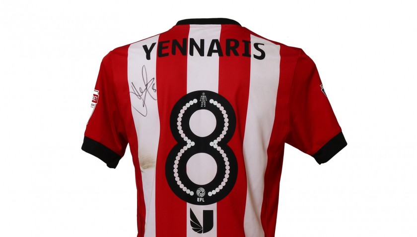 Official Poppy Shirt Signed and Worn by Brentford FC's Nico Yennaris