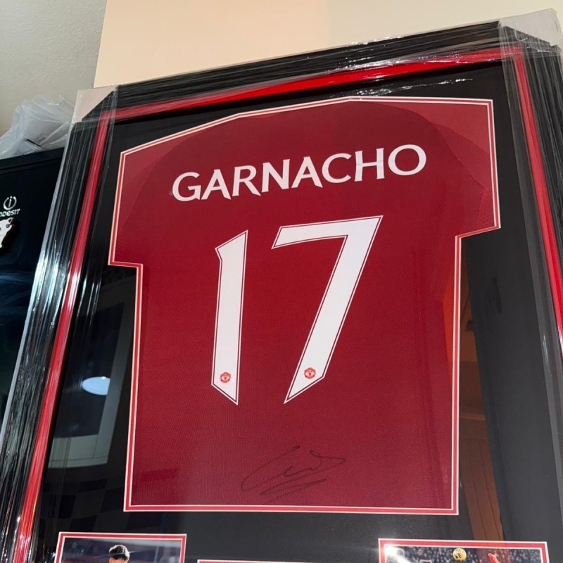 Alejandro Garnacho's Manchester United 2024/25 Signed And Framed Shirt