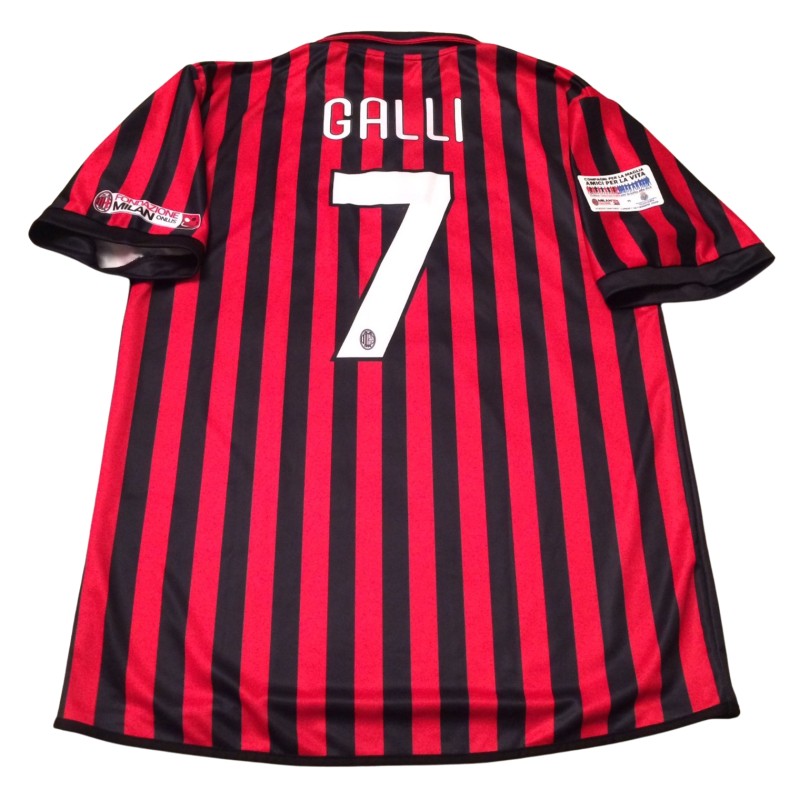 Galli's Match-Issued Shirt Milan Vecchie Glorie vs Real Madrid Veteranos 2009