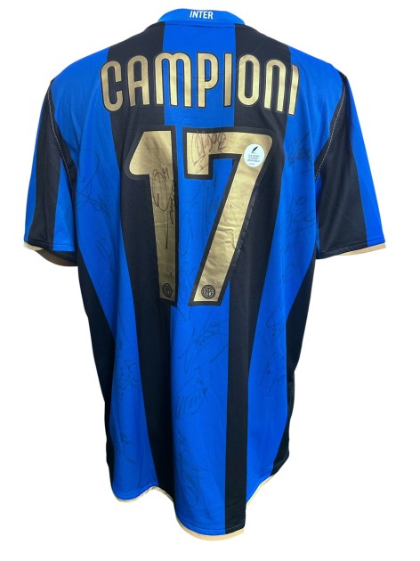 Maglia Ufficiale Inter Celebrativa Scudetto, 2008/09  - Autografata dalla Rosa