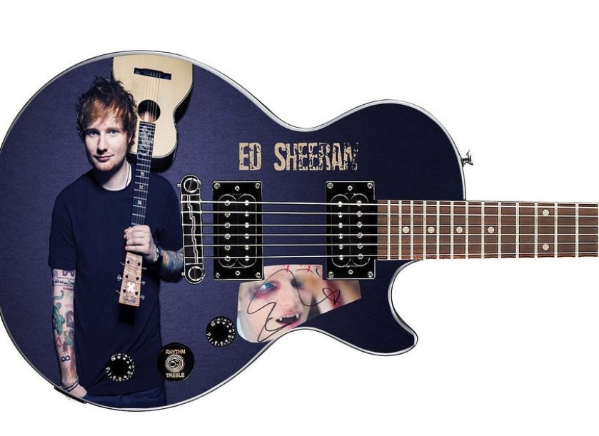 Pickguard su chitarra Epiphone Les Paul personalizzata - Autografato da Ed Sheeran