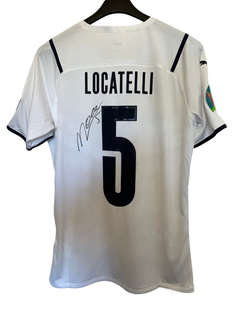 Locatelli's Signed Match Shirt, Turkey vs Italy 2021