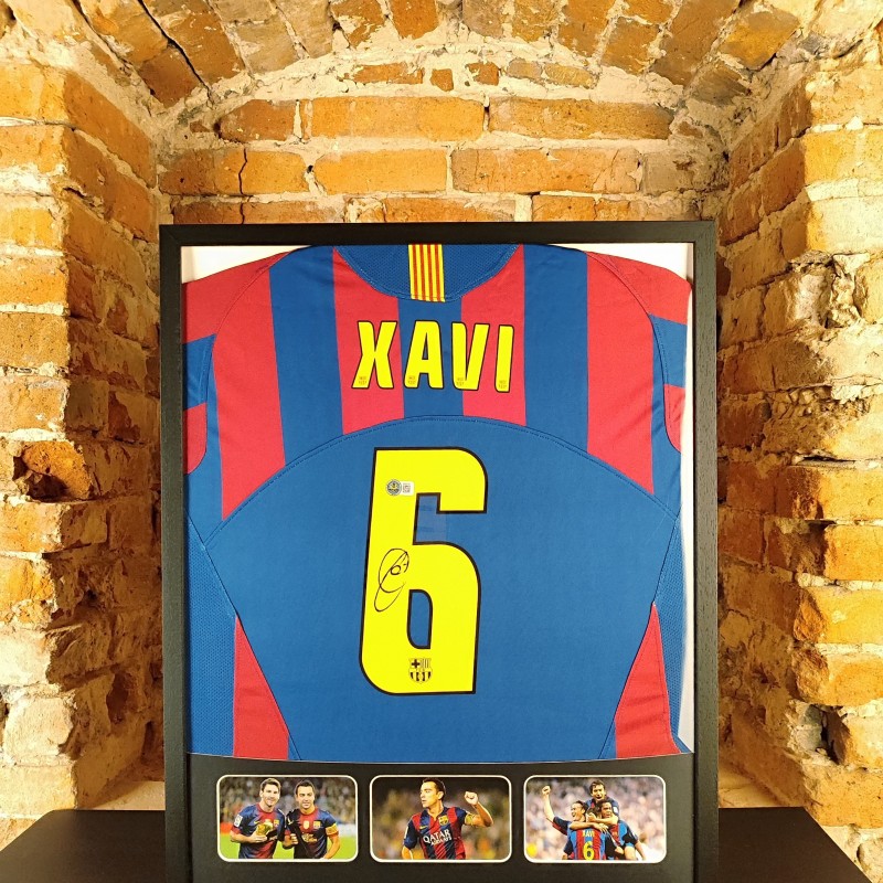 Xavi's Barcelona Signed And Framed Shirt