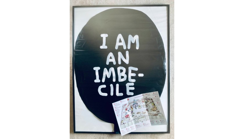 Dismaland Map by Banksy and "I am an imbe-cile" Balloon by David Shrigley