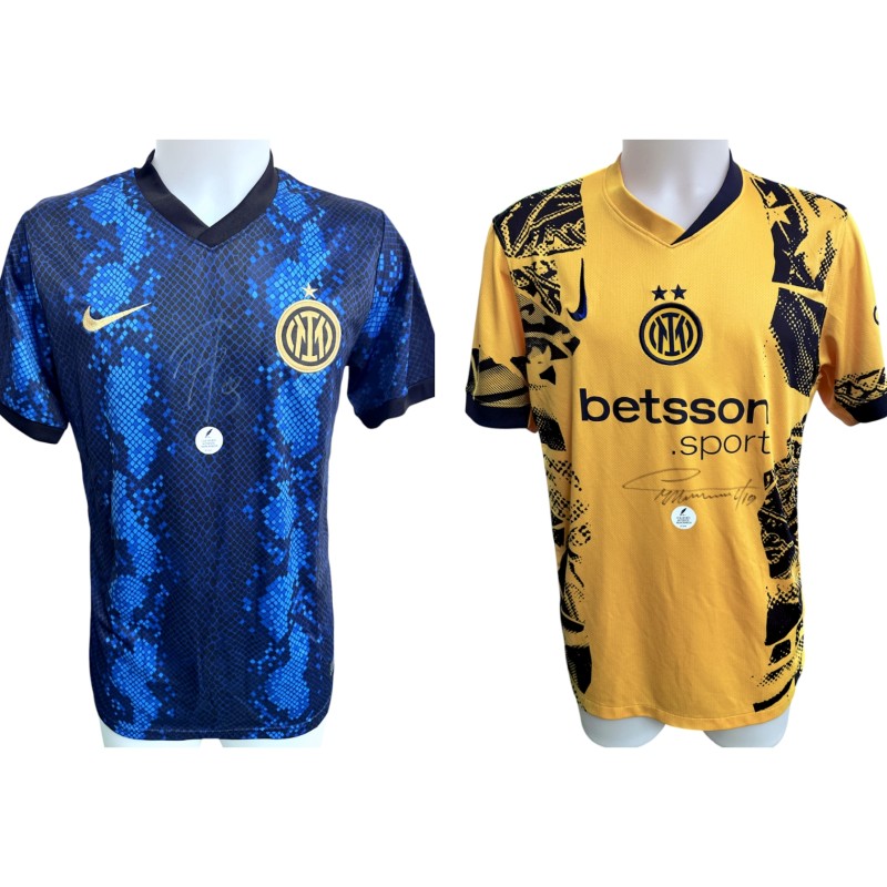 Collection of Two Inter Replica Shirt - Signed by Marcus Thuram and Lautaro Martinez