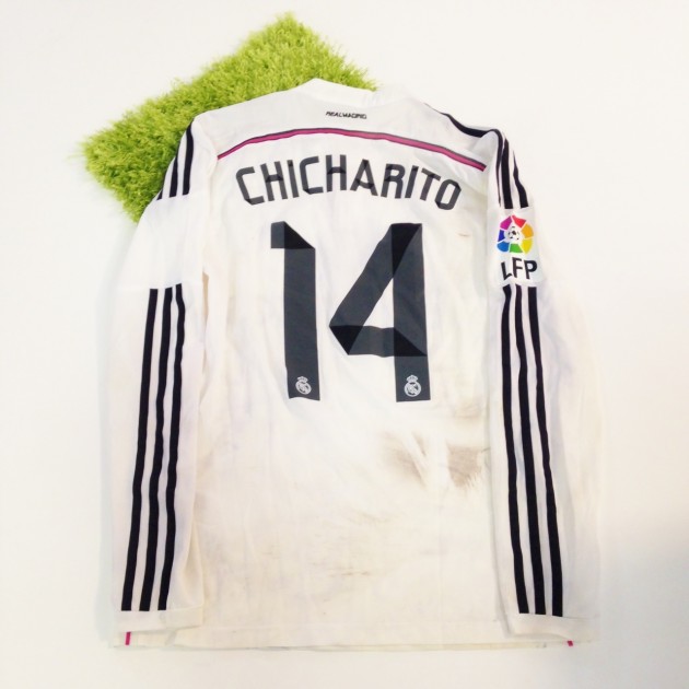 Chicharito Hernandez match worn and unwashed shirt, Milan - Real Madrid 2014.