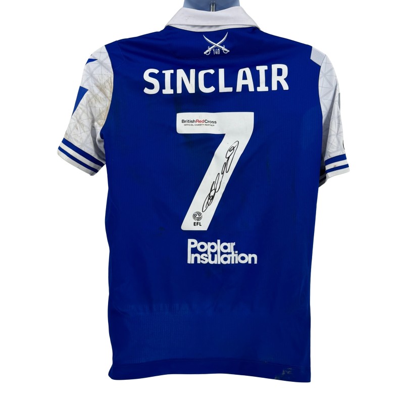 Maglia firmata del Bristol Rovers EFL Sky Bet League One di Sinclair indossata durante la partita