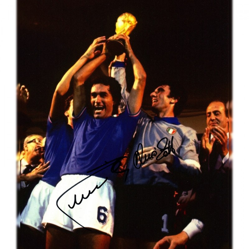 Fotografia autografata da Dino Zoff e Claudio Gentile
