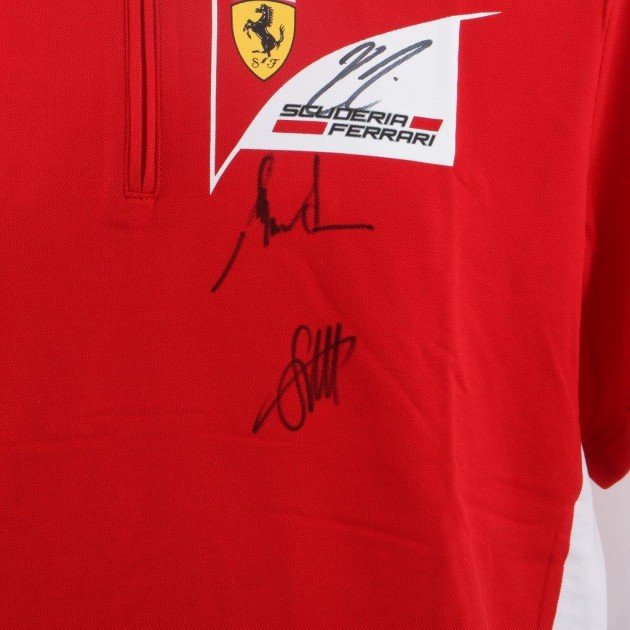 Monza 2015 Ferrari Polo signed by Vettel, Raikkonen and M.Arrivabene