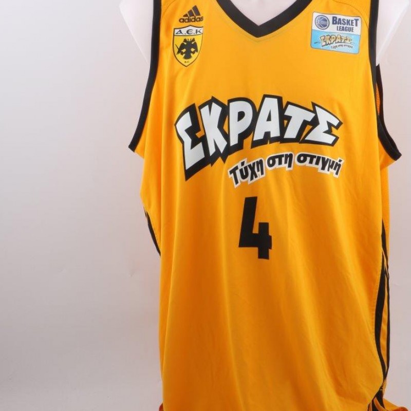 Matchworn Papantoniou shirt, AEK Atene basket