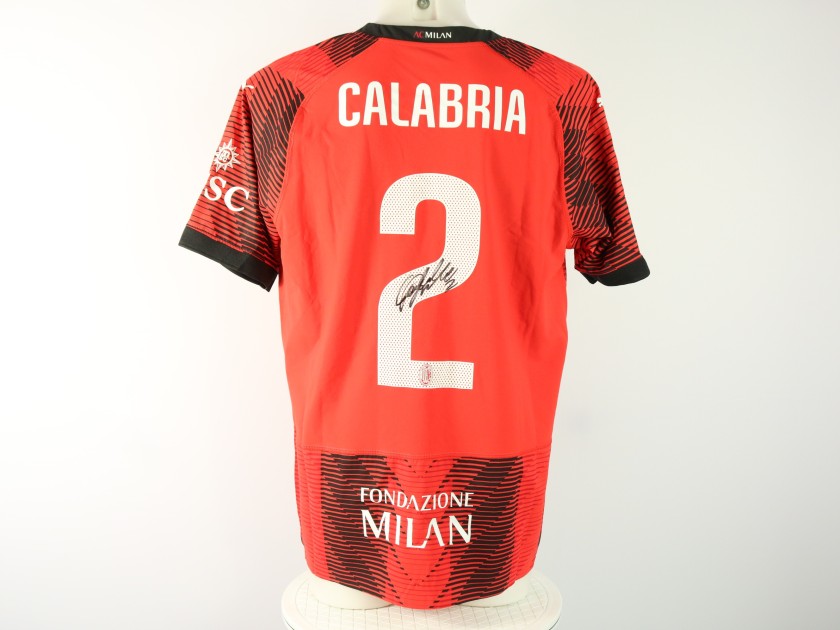 Calabria Official AC Milan Signed Shirt, UCL 2023/24