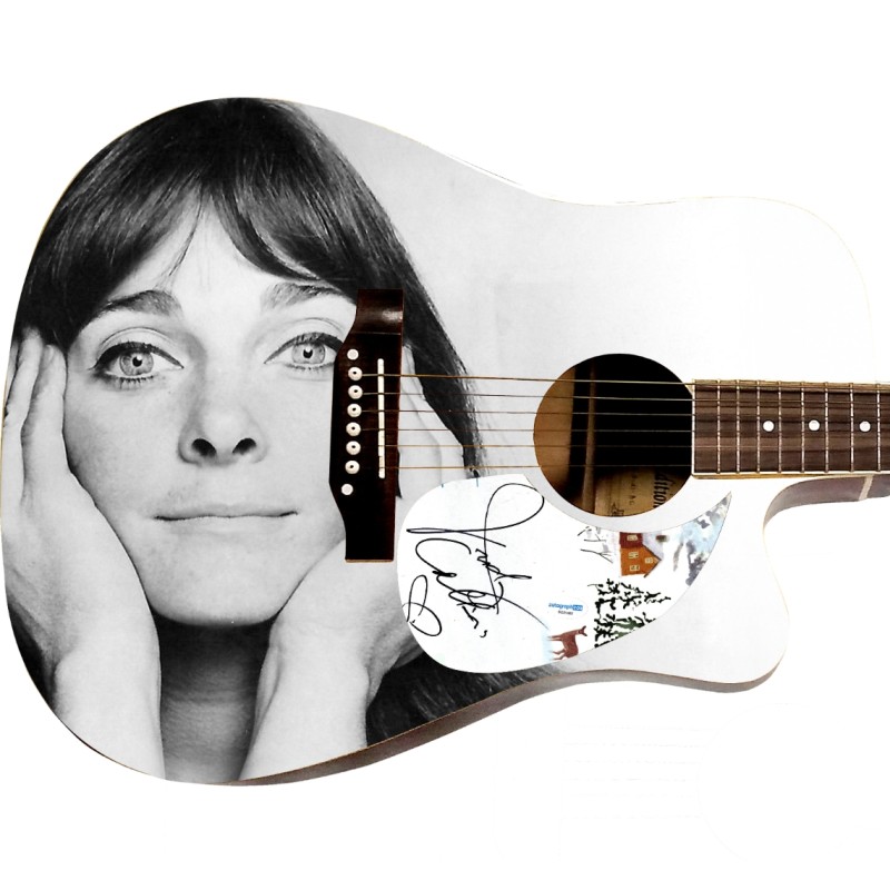 Chitarra acustica con grafica personalizzata firmata Judy Collins