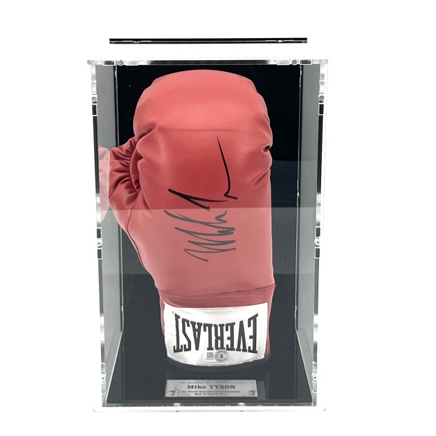 Mike Tyson Signed Boxing Glove In Display Case