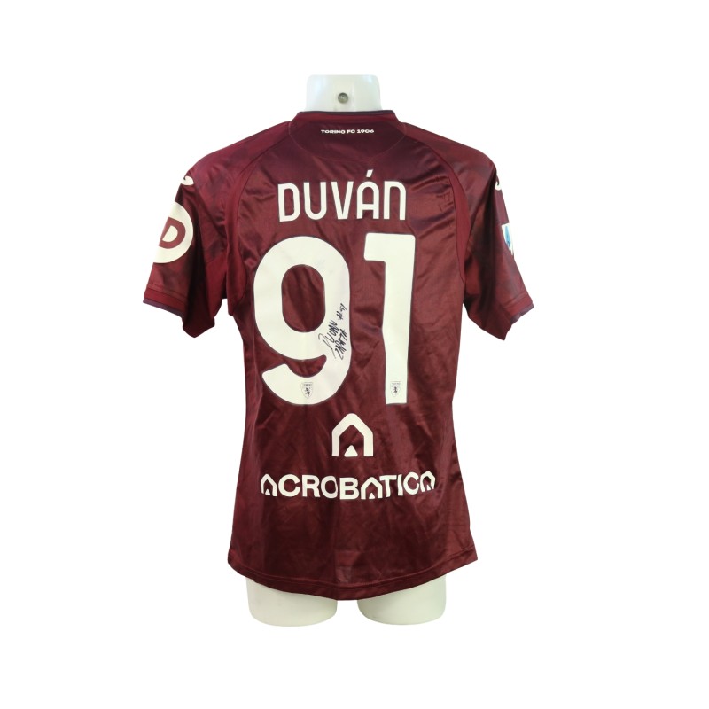 Signed Zapata's Unwashed Shirt, Torino vs Lazio 2024