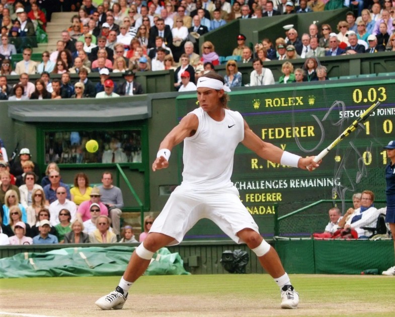 Photograph signed by tennis player Rafael Nadal Internazionali d'Italia 2024