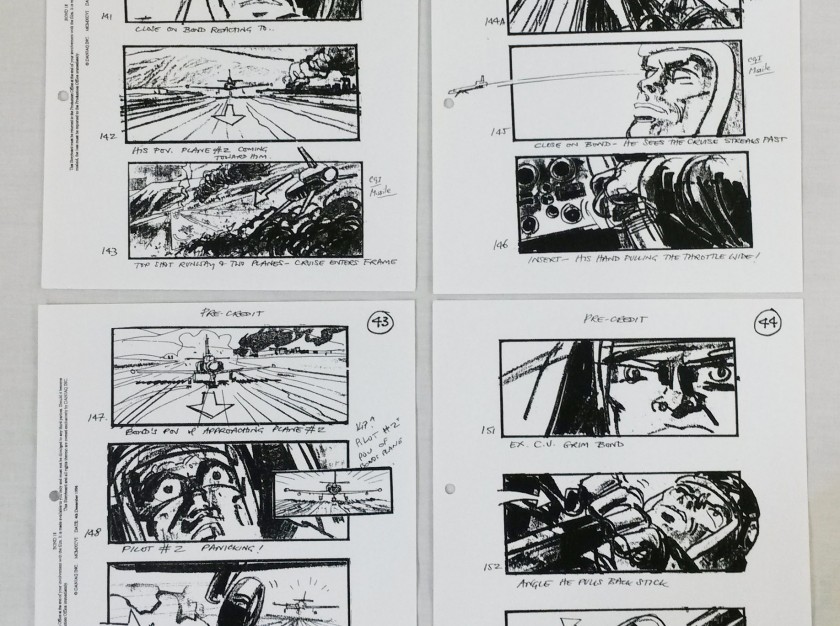 Production Used Storyboards from the James Bond Film Tomorrow Never Dies