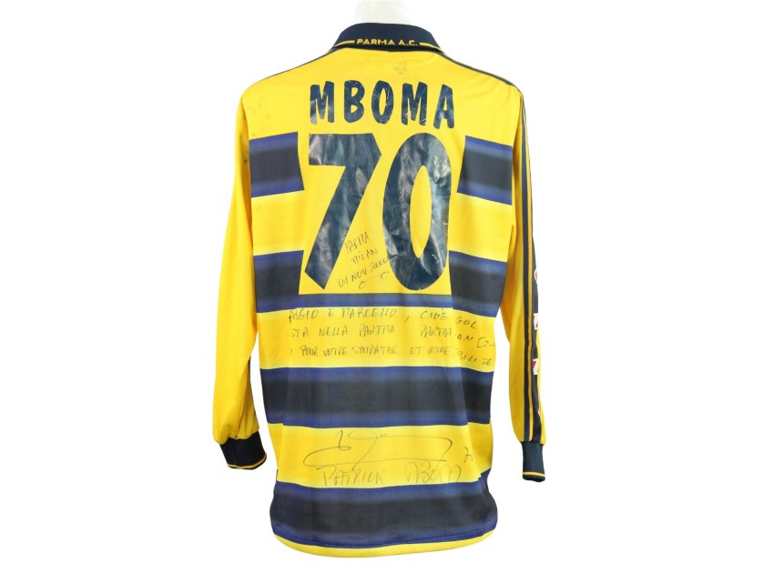 Mboma's Signed Match-Issued Shirt Parma vs Milan 2000